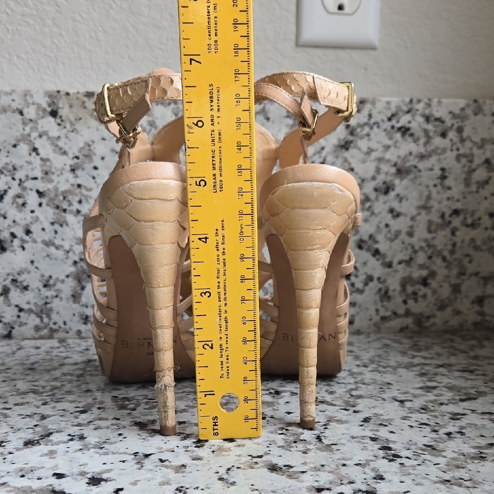 Elegant Tan High Heel Sandals - Picture 9 of 13